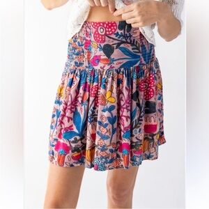 🌙NATURAL LIFE Malia Mini Skirt - Pink Flung Floral🌙